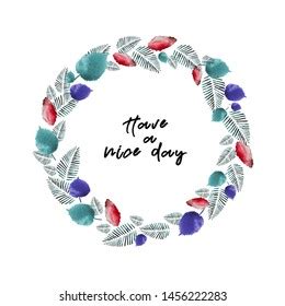 Vector Watercolor Pussy Willow Branches Circle Frame Stock Vector Royalty Free 258022328