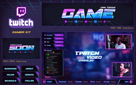 Twitch Gamer Podcast Overlay Templatemonster