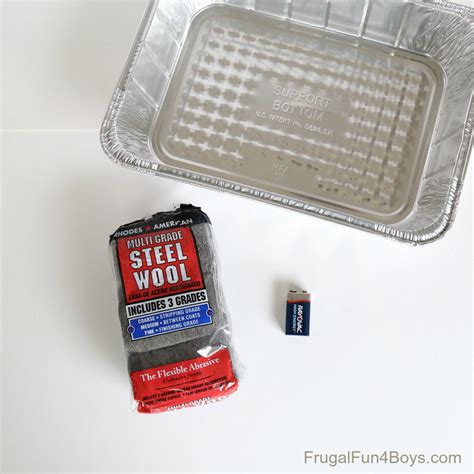 How to Burn Steel Wool with a 9 Volt Battery - Frugal Fun For Boys and ...