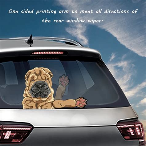 New Shar Pei Waving Wiper Decals Pvc Car Styling Rear Window Wiper