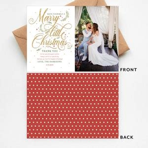 Christmas Wedding Thank You Card, Married and Bright, Marry Little ...