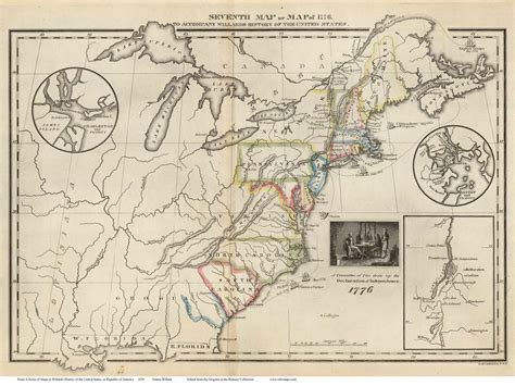 1776 Seventh Map of the United States - Declaration of Independence ...