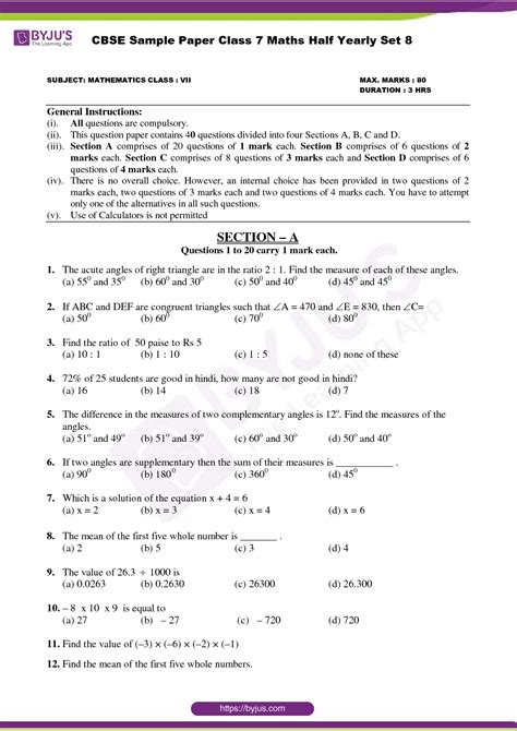 Solution Cbse Sample Paper Class Maths Half Yearly Set Studypool