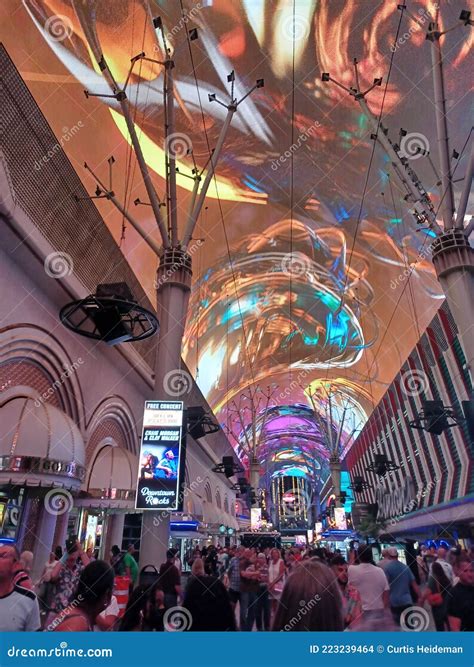 Las Vegas Fremont Street Light Show Editorial Stock Image - Image of ...