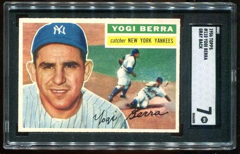 1956 Topps 110 Yogi Berra Gray Back SGC 7 Very Nice EBay