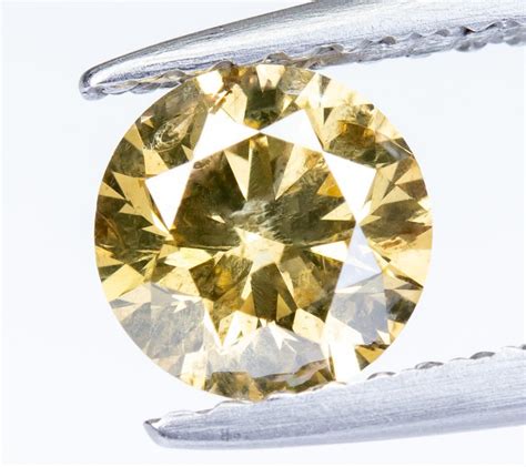 Diamond 0 68 Ct Natural Fancy Intense Brownish Yellow I1 NO