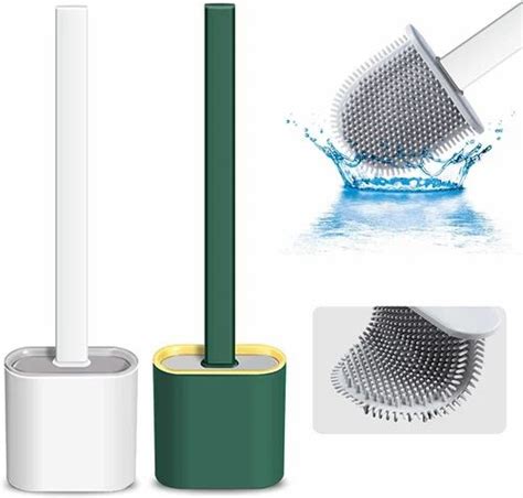 Silicone Plastic Silicon Toilet Brush With Slim Holder Flex Toilet