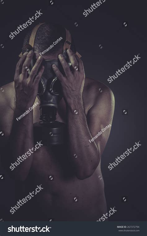 Waste Concept Risk Contamination Naked Man Stock Photo