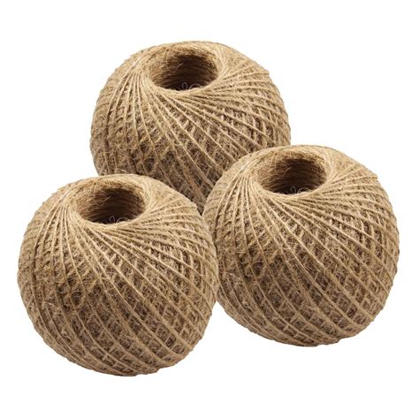 3Pcs 2mm Hemp Cord Jute Rope String Burlap String Roll 80M Jute Twine