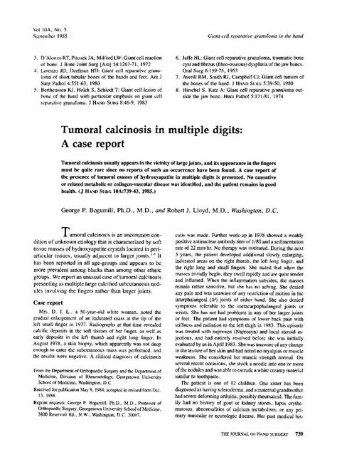 Pdf Tumoral Calcinosis In Multiple Digits A Case Report Dokumen Tips