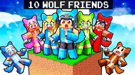 10 FRIENDS On ONE WOLF BLOCK In Minecraft YouTube