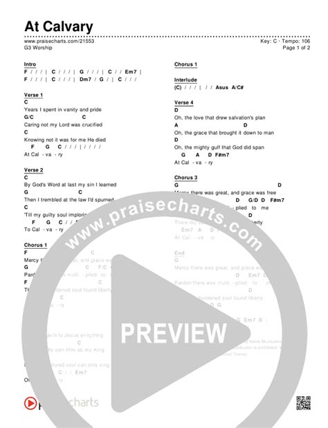 At Calvary Chords PDF (G3 Worship) - PraiseCharts