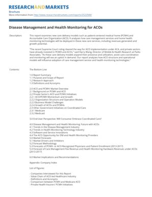 Fillable Online Disease Management And Health Monitoring For ACOs Fax