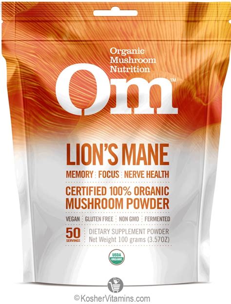 Om Mushroom Nutrition Kosher Organic Lions Mane Mushroom Powder