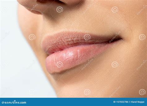 Detalle De Labios Femeninos Atractivos Foto De Archivo Imagen De