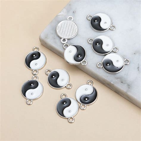 Pcs Alloy Yin Yang Tai Chi Charm Links For Diy Earrings Pendant