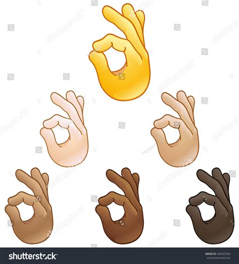 Ok Hand Sign Emoji Set Various Stock Vector (Royalty Free) 450423283 ...