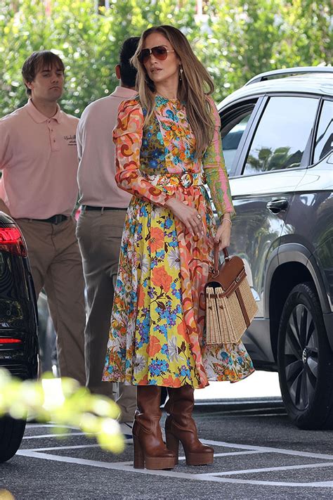 Jennifer Lopez In Floral S Dress As She Pdas With Ben Affleck