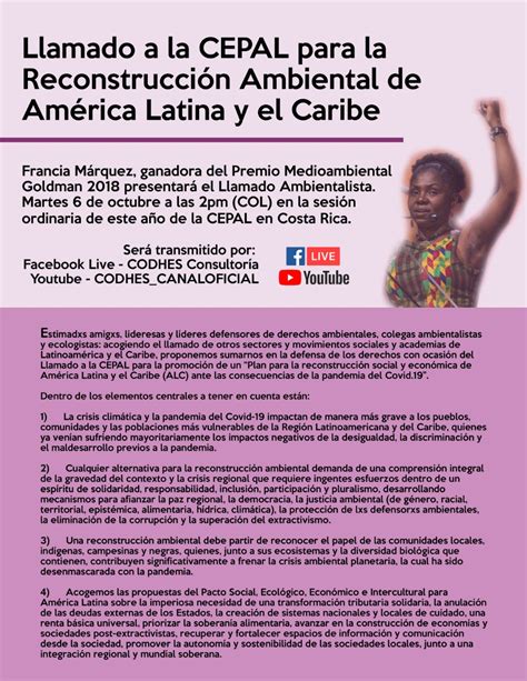 Llamado a la CEPAL para la Reconstrucción Ambiental de América Latina y el Caribe Justicia