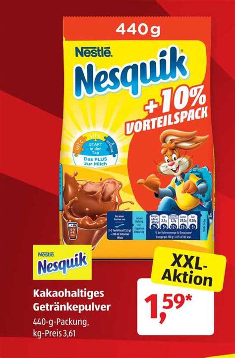 Nesquik Kakaohaltiges Getränkepulver Angebot bei ALDI sud