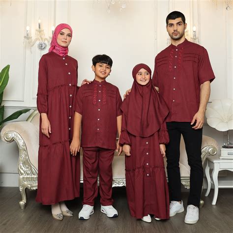 Jual Sarimbit Keluarga Terbaru Baju Muslim Couple Bahan Katun Adem