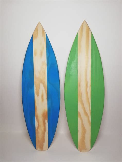 Wooden Mini Surfboard Planche De Surf Decor Etsy