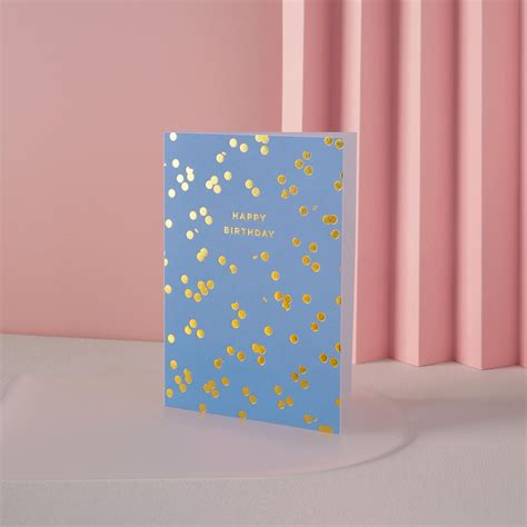 Gold Confetti Happy Birthday Card - Luxury Card for Him – The Moonlit Press