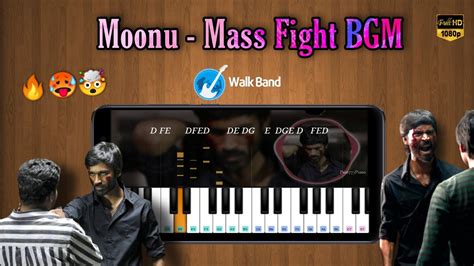 Moonu Fight BGM Piano Cover Dhanush Anirudh Walkband YouTube