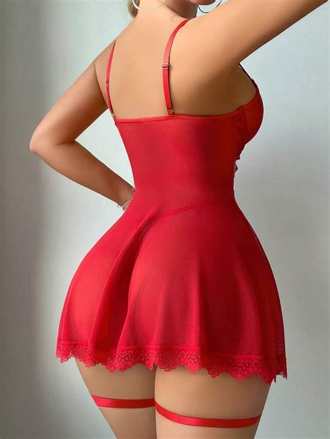 Women S Sexy Lingerie Dress Pcs Set Underwire Dress Thong Stockings Garterbelt X Shein