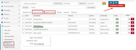 Como criar despesas fixas e variáveis Proesc