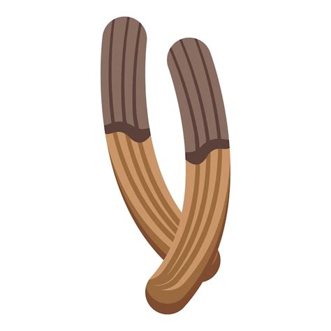 Icono de churro de chocolate vector isométrico españa comida plato