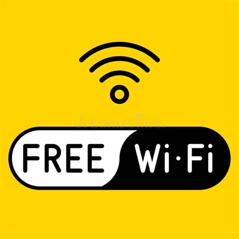 Icono Libre Del Logotipo De WiFi En Fondo Amarillo Imagen Editorial