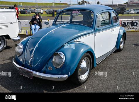 Volkswagen VW Beetle Blue White Cream Vintage Retro On Show Shine ...