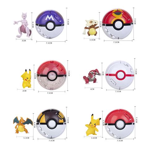 New Pokemon Pokeball Anime Action Figurse Pikachu Squirtle Pocket