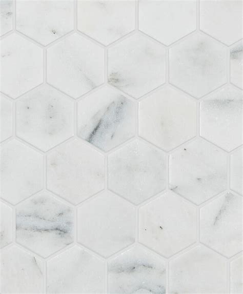 Alpina Honed Marble Hexagon Mosaic Tile Mandarin Stone