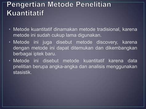 Ppt Metode Penelitian Kuantitatif Ppt