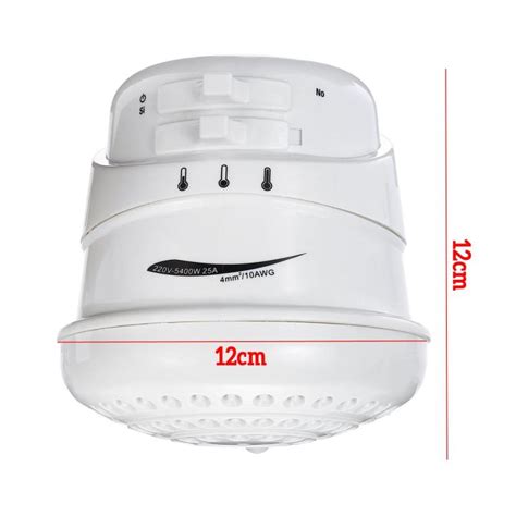 W Electric Shower Head Tankless Instant Hot Water Heater Temperature Adjustable Portable