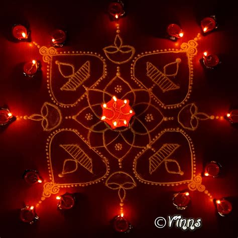 Dots Karthigai Deepam Kolam Simple And Easy Lamp Kolam Diya