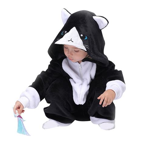 Black Cat Onesie For Kids Boys And Girls Animal Costumes