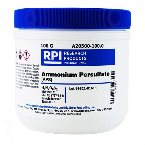 RPI 100 G Container Size Greater Than 99 Purity Ammonium Persulfate