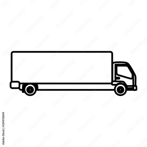 Figure Trucks Trailer Icon Vector Illustraction Design Stock Vector