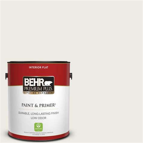 Behr Premium Plus 1 Gal Ppu24 14 White Moderne Flat Low Odor Interior