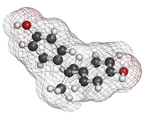 Bisphenol A Bpa Plastic Pollutant Molecule Chemical Often Present In