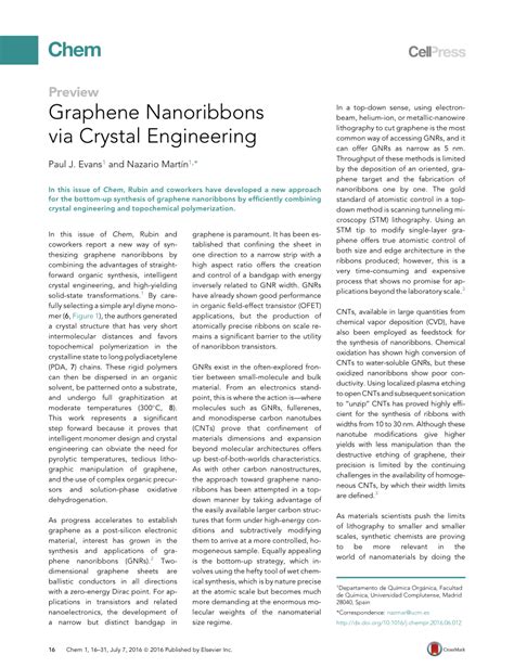 Pdf Graphene Nanoribbons Via Crystal Engineering