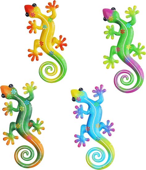 Amazon Meduofon 4 Pack Metal Gecko Wall Decor Metal Lizard