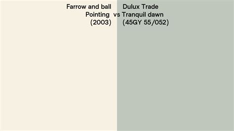 Farrow And Ball Pointing 2003 Vs Dulux Trade Tranquil Dawn 45gy 55052 Side By Side Comparison