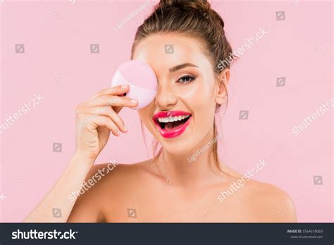 Happy Naked Beautiful Woman Pink Lips Stock Photo 1564618069 Shutterstock