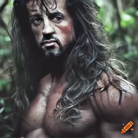 Cinematic Depiction Of A Young Long Haired Sylvester Stallone As John