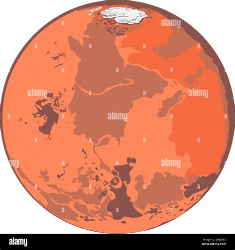 El Planeta Marte Del Sistema Solar Se Aisló Sobre Fondo Blanco