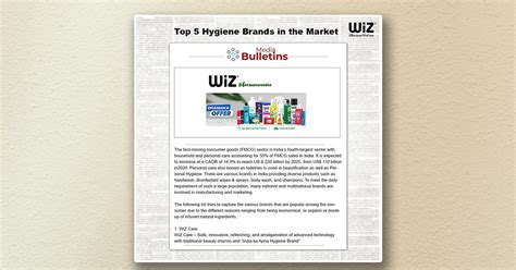 Top 5 Hygiene Brands in the Market - By Media Bulletins – Wiz Value